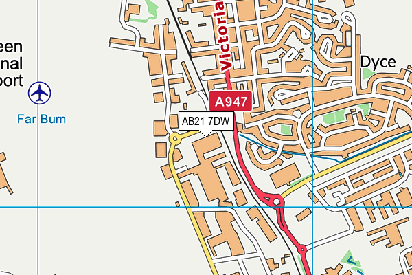 AB21 7DW map - OS VectorMap District (Ordnance Survey) AB21 7DW map - OS VectorMap District (Ordnance Survey)