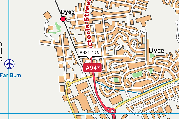 AB21 7DX map - OS VectorMap District (Ordnance Survey) AB21 7DX map - OS VectorMap District (Ordnance Survey)