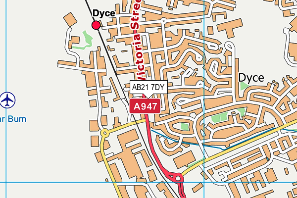 AB21 7DY map - OS VectorMap District (Ordnance Survey) AB21 7DY map - OS VectorMap District (Ordnance Survey)