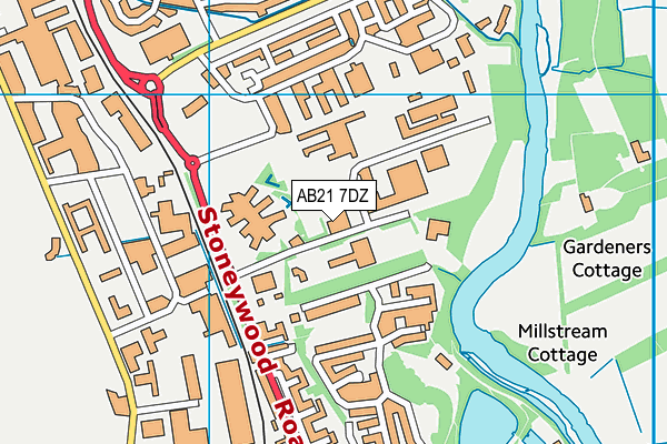 AB21 7DZ map - OS VectorMap District (Ordnance Survey) AB21 7DZ map - OS VectorMap District (Ordnance Survey)
