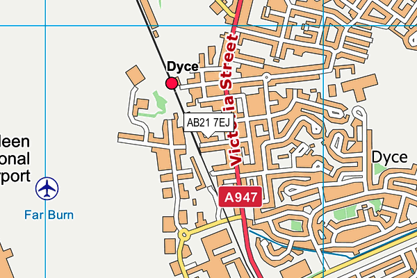 AB21 7EJ map - OS VectorMap District (Ordnance Survey) AB21 7EJ map - OS VectorMap District (Ordnance Survey)