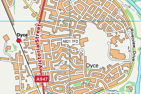 AB21 7FD map - OS VectorMap District (Ordnance Survey) AB21 7FD map - OS VectorMap District (Ordnance Survey)