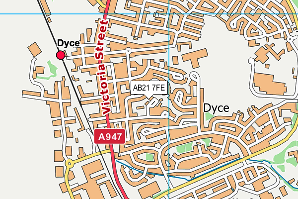 AB21 7FE map - OS VectorMap District (Ordnance Survey) AB21 7FE map - OS VectorMap District (Ordnance Survey)