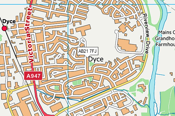 AB21 7FJ map - OS VectorMap District (Ordnance Survey) AB21 7FJ map - OS VectorMap District (Ordnance Survey)