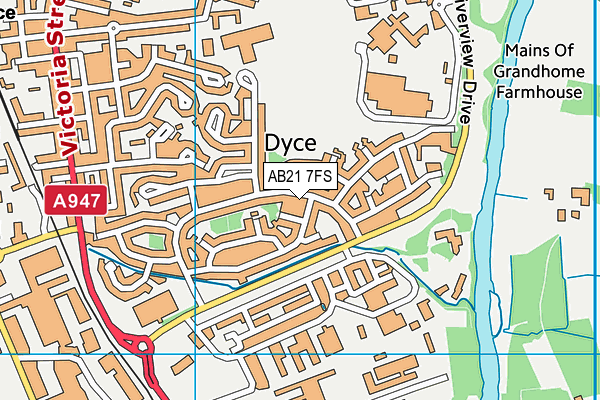 AB21 7FS map - OS VectorMap District (Ordnance Survey) AB21 7FS map - OS VectorMap District (Ordnance Survey)