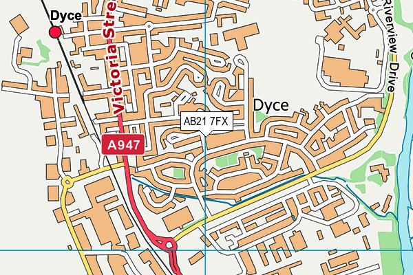 AB21 7FX map - OS VectorMap District (Ordnance Survey) AB21 7FX map - OS VectorMap District (Ordnance Survey)
