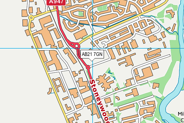 AB21 7GN map - OS VectorMap District (Ordnance Survey) AB21 7GN map - OS VectorMap District (Ordnance Survey)