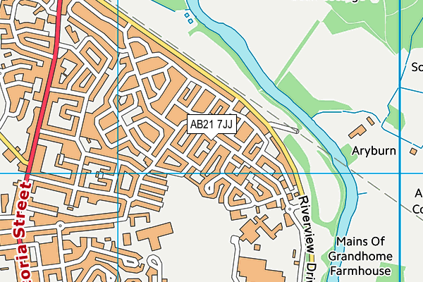 AB21 7JJ map - OS VectorMap District (Ordnance Survey) AB21 7JJ map - OS VectorMap District (Ordnance Survey)