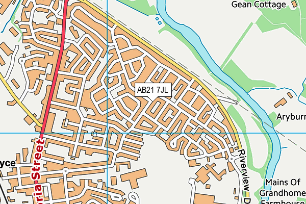AB21 7JL map - OS VectorMap District (Ordnance Survey) AB21 7JL map - OS VectorMap District (Ordnance Survey)