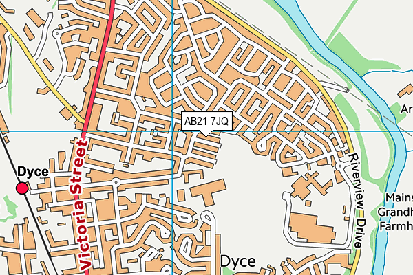 AB21 7JQ map - OS VectorMap District (Ordnance Survey) AB21 7JQ map - OS VectorMap District (Ordnance Survey)