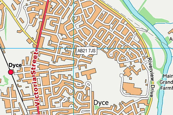 AB21 7JS map - OS VectorMap District (Ordnance Survey) AB21 7JS map - OS VectorMap District (Ordnance Survey)