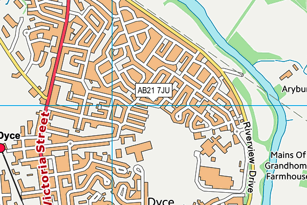AB21 7JU map - OS VectorMap District (Ordnance Survey) AB21 7JU map - OS VectorMap District (Ordnance Survey)