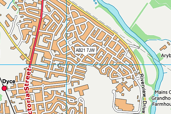 AB21 7JW map - OS VectorMap District (Ordnance Survey) AB21 7JW map - OS VectorMap District (Ordnance Survey)