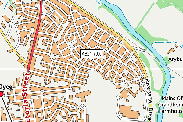 AB21 7JX map - OS VectorMap District (Ordnance Survey) AB21 7JX map - OS VectorMap District (Ordnance Survey)