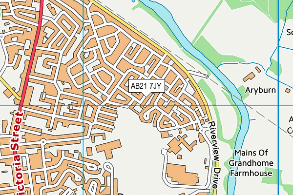 AB21 7JY map - OS VectorMap District (Ordnance Survey) AB21 7JY map - OS VectorMap District (Ordnance Survey)