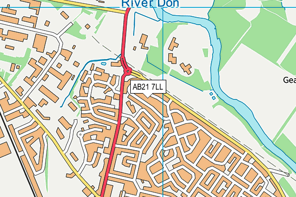 AB21 7LL map - OS VectorMap District (Ordnance Survey) AB21 7LL map - OS VectorMap District (Ordnance Survey)