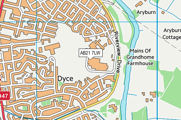 AB21 7LW map - OS VectorMap District (Ordnance Survey) AB21 7LW map - OS VectorMap District (Ordnance Survey)