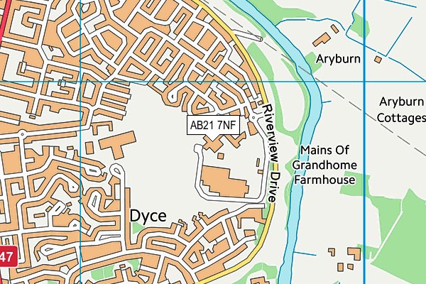 AB21 7NF map - OS VectorMap District (Ordnance Survey) AB21 7NF map - OS VectorMap District (Ordnance Survey)