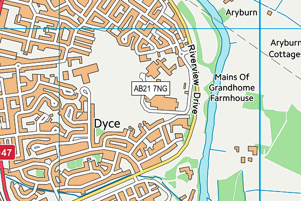 AB21 7NG map - OS VectorMap District (Ordnance Survey) AB21 7NG map - OS VectorMap District (Ordnance Survey)