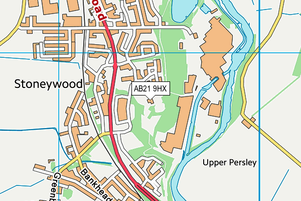AB21 9HX map - OS VectorMap District (Ordnance Survey)