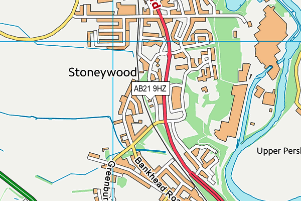 AB21 9HZ map - OS VectorMap District (Ordnance Survey)