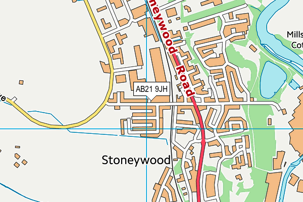 AB21 9JH map - OS VectorMap District (Ordnance Survey)