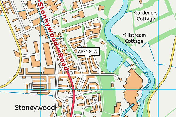 AB21 9JW map - OS VectorMap District (Ordnance Survey) AB21 9JW map - OS VectorMap District (Ordnance Survey)