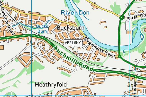 AB21 9NY map - OS VectorMap District (Ordnance Survey)