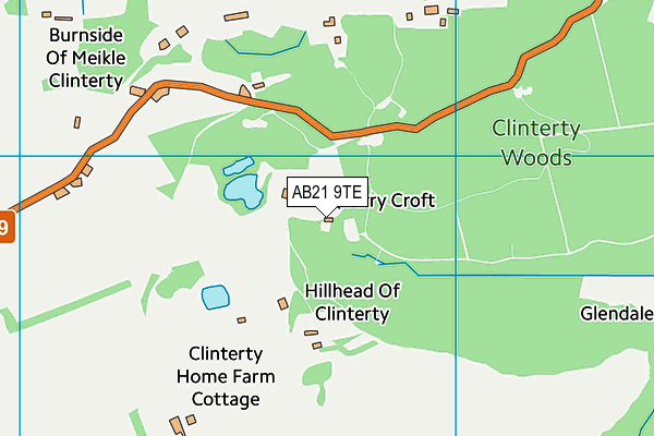 AB21 9TE map - OS VectorMap District (Ordnance Survey) AB21 9TE map - OS VectorMap District (Ordnance Survey)