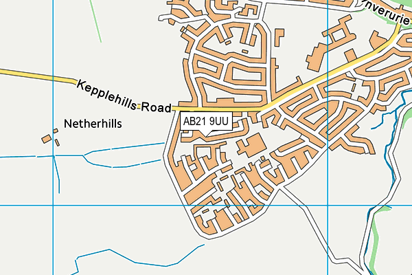 AB21 9UU map - OS VectorMap District (Ordnance Survey)