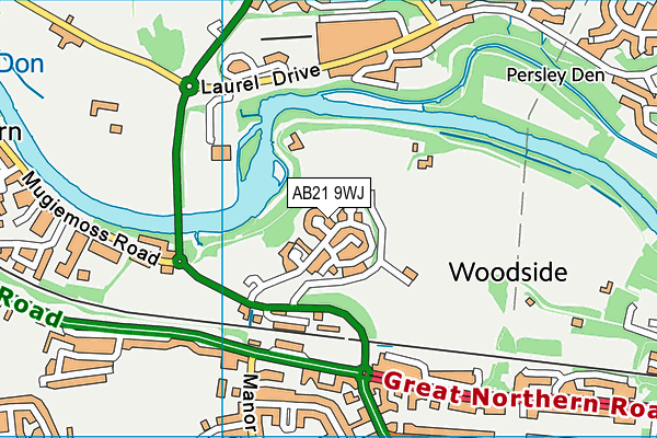 AB21 9WJ map - OS VectorMap District (Ordnance Survey) AB21 9WJ map - OS VectorMap District (Ordnance Survey)