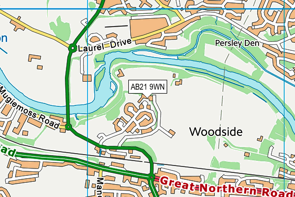 AB21 9WN map - OS VectorMap District (Ordnance Survey) AB21 9WN map - OS VectorMap District (Ordnance Survey)