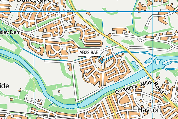 AB22 8AE map - OS VectorMap District (Ordnance Survey) AB22 8AE map - OS VectorMap District (Ordnance Survey)