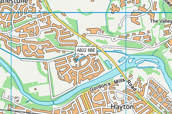 AB22 8BE map - OS VectorMap District (Ordnance Survey) AB22 8BE map - OS VectorMap District (Ordnance Survey)