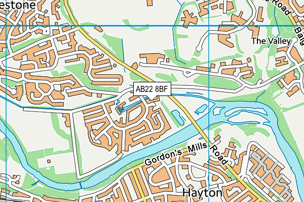 AB22 8BF map - OS VectorMap District (Ordnance Survey) AB22 8BF map - OS VectorMap District (Ordnance Survey)