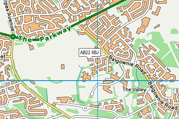AB22 8BJ map - OS VectorMap District (Ordnance Survey) AB22 8BJ map - OS VectorMap District (Ordnance Survey)