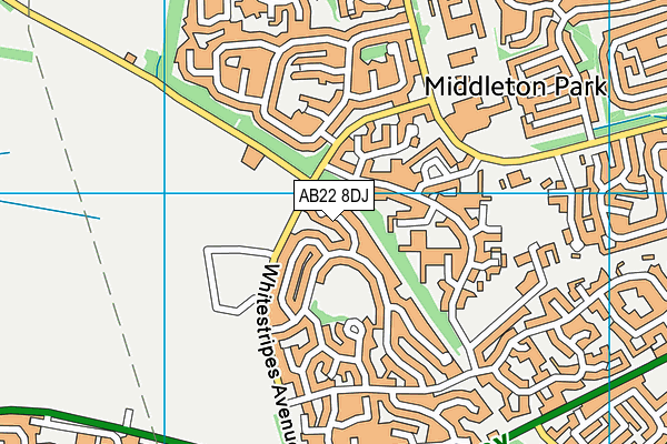 AB22 8DJ map - OS VectorMap District (Ordnance Survey) AB22 8DJ map - OS VectorMap District (Ordnance Survey)