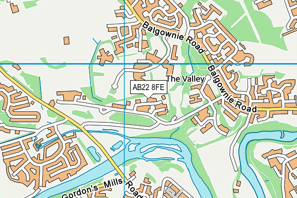 AB22 8FE map - OS VectorMap District (Ordnance Survey) AB22 8FE map - OS VectorMap District (Ordnance Survey)