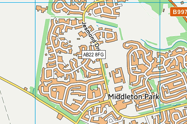 AB22 8FG map - OS VectorMap District (Ordnance Survey) AB22 8FG map - OS VectorMap District (Ordnance Survey)