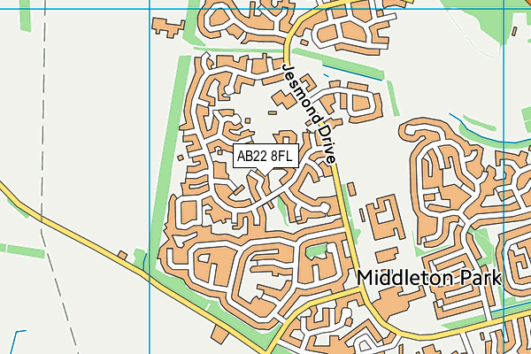 AB22 8FL map - OS VectorMap District (Ordnance Survey) AB22 8FL map - OS VectorMap District (Ordnance Survey)