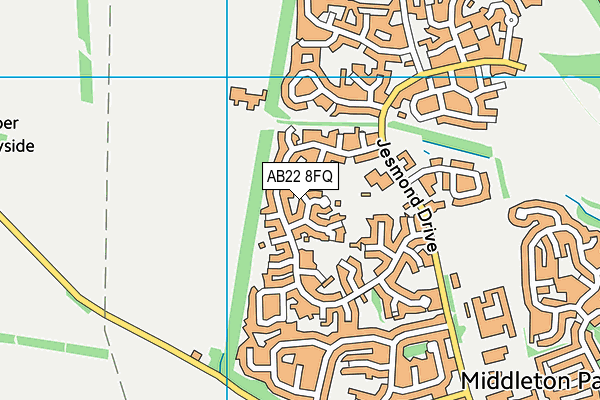 AB22 8FQ map - OS VectorMap District (Ordnance Survey) AB22 8FQ map - OS VectorMap District (Ordnance Survey)