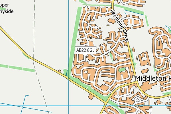 AB22 8GJ map - OS VectorMap District (Ordnance Survey) AB22 8GJ map - OS VectorMap District (Ordnance Survey)