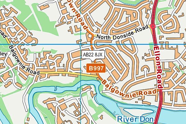 AB22 8JX map - OS VectorMap District (Ordnance Survey) AB22 8JX map - OS VectorMap District (Ordnance Survey)