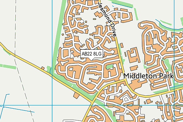 AB22 8LG map - OS VectorMap District (Ordnance Survey) AB22 8LG map - OS VectorMap District (Ordnance Survey)