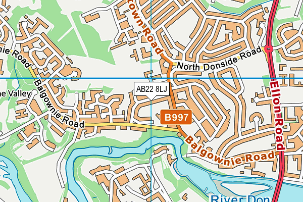 AB22 8LJ map - OS VectorMap District (Ordnance Survey) AB22 8LJ map - OS VectorMap District (Ordnance Survey)