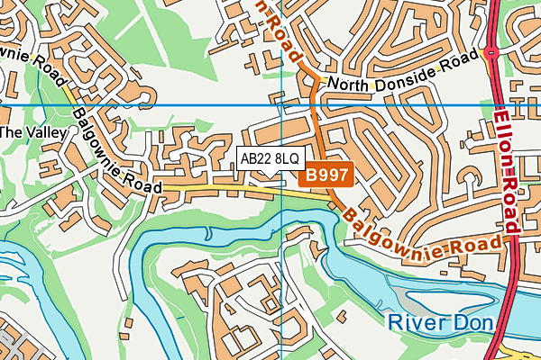 AB22 8LQ map - OS VectorMap District (Ordnance Survey) AB22 8LQ map - OS VectorMap District (Ordnance Survey)