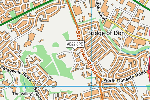 AB22 8PE map - OS VectorMap District (Ordnance Survey) AB22 8PE map - OS VectorMap District (Ordnance Survey)