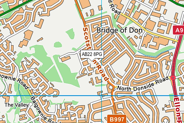 AB22 8PG map - OS VectorMap District (Ordnance Survey) AB22 8PG map - OS VectorMap District (Ordnance Survey)