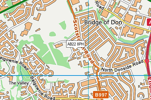 AB22 8PH map - OS VectorMap District (Ordnance Survey)