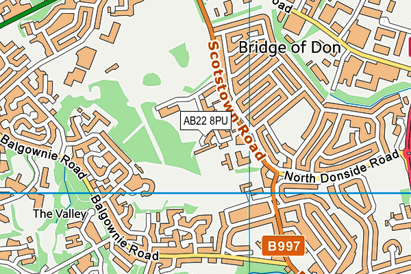 AB22 8PU map - OS VectorMap District (Ordnance Survey) AB22 8PU map - OS VectorMap District (Ordnance Survey)
